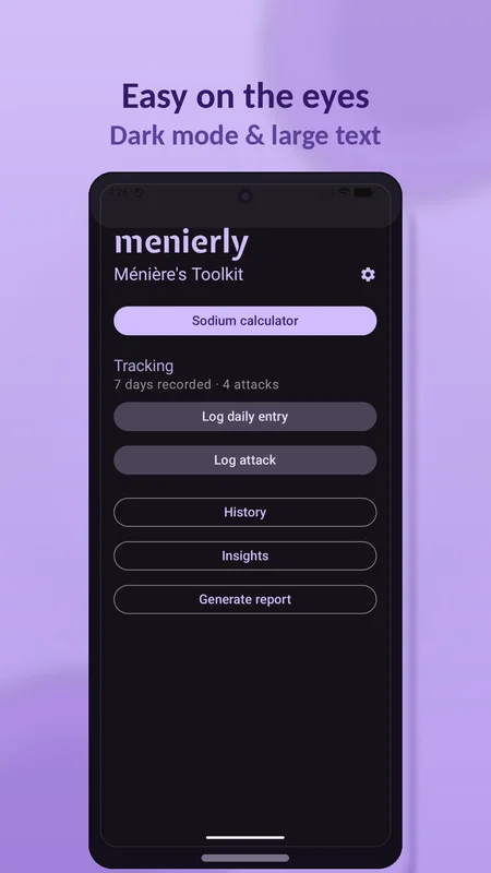 Dark mode and large text